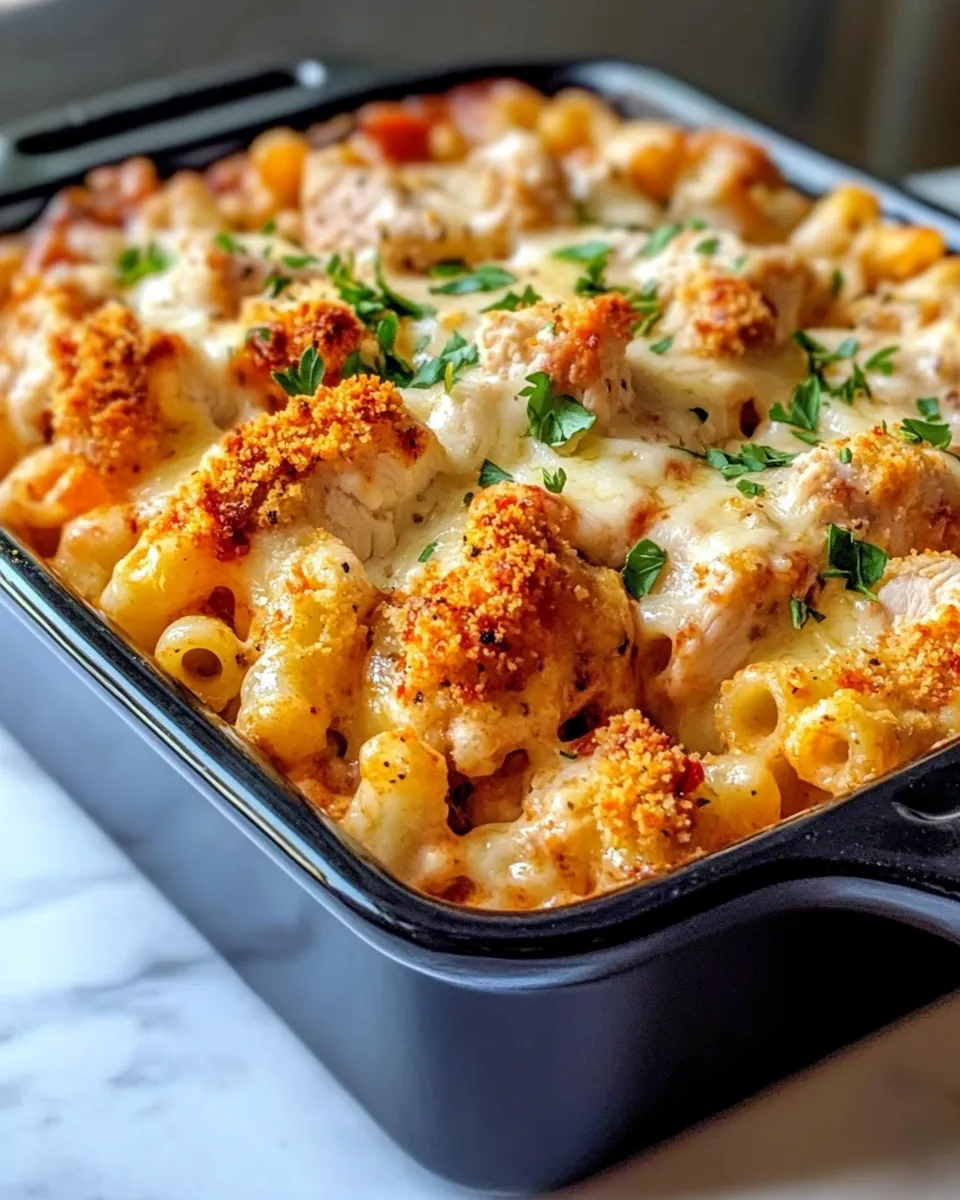 Classic Crispy Chicken Parm Mac and Cheese dish photo