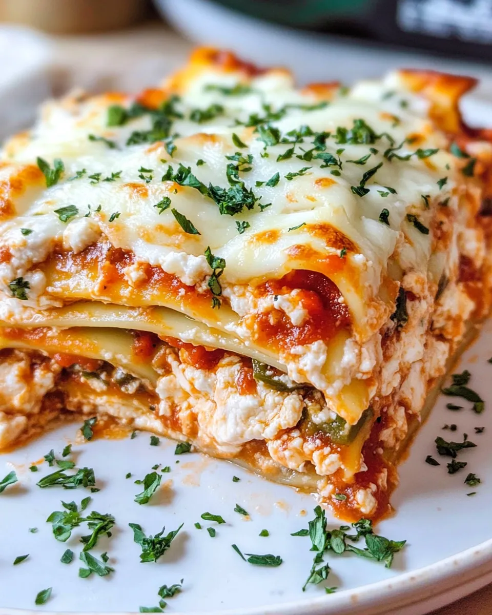 Easy Crockpot Chicken Alfredo Lasagna recipe photo