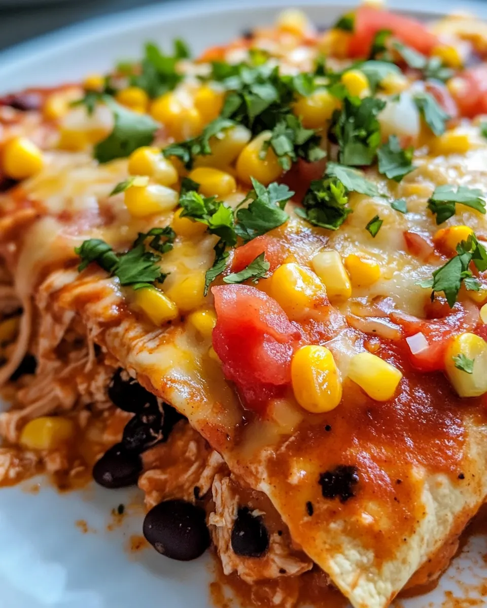 Classic Crockpot Chicken Enchilada Casserole recipe image