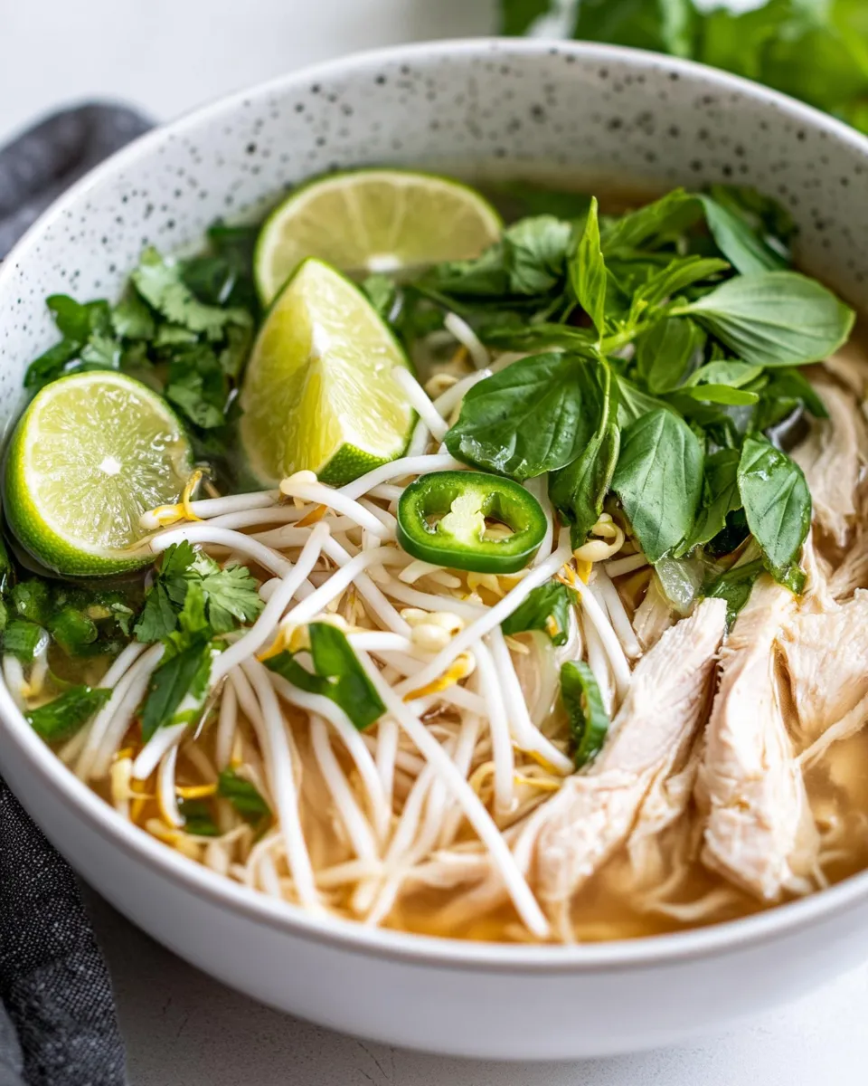 Easy Crockpot Chicken Pho-Style Noodle Soup food shot