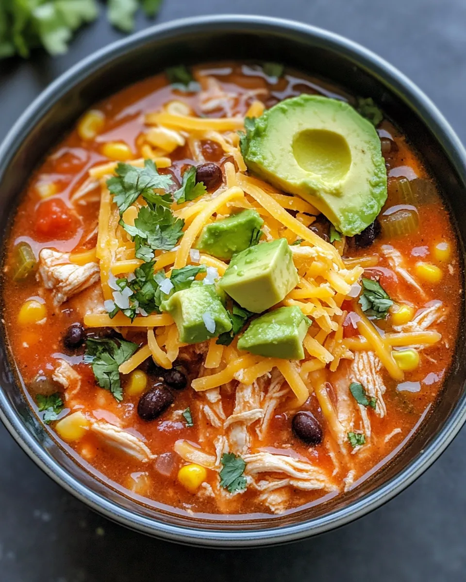 Classic Crockpot Chicken Tortilla Soup (Set & Forget) dish photo