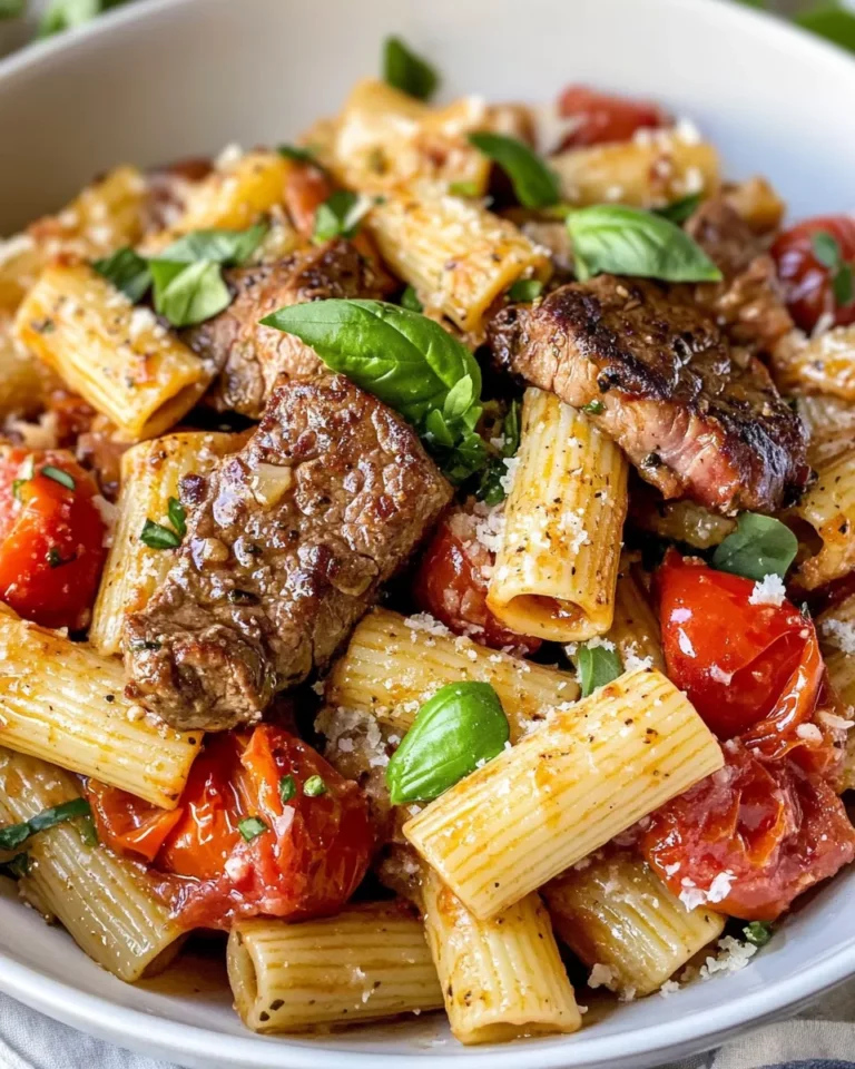 Homemade Fire-Roasted Tomato Steak Rigatoni recipe photo
