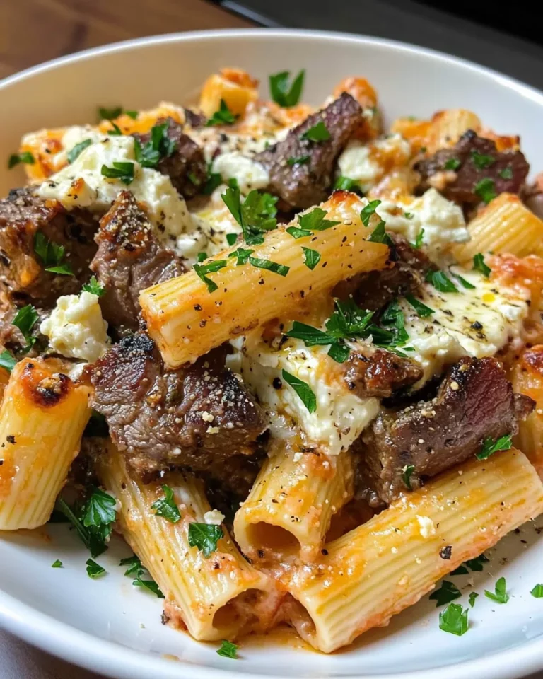 Homemade Four-Cheese Steak Rigatoni Supreme recipe photo