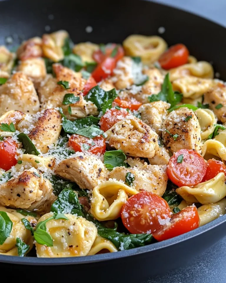 Homemade Garlic Butter Chicken Tortellini Skillet photo