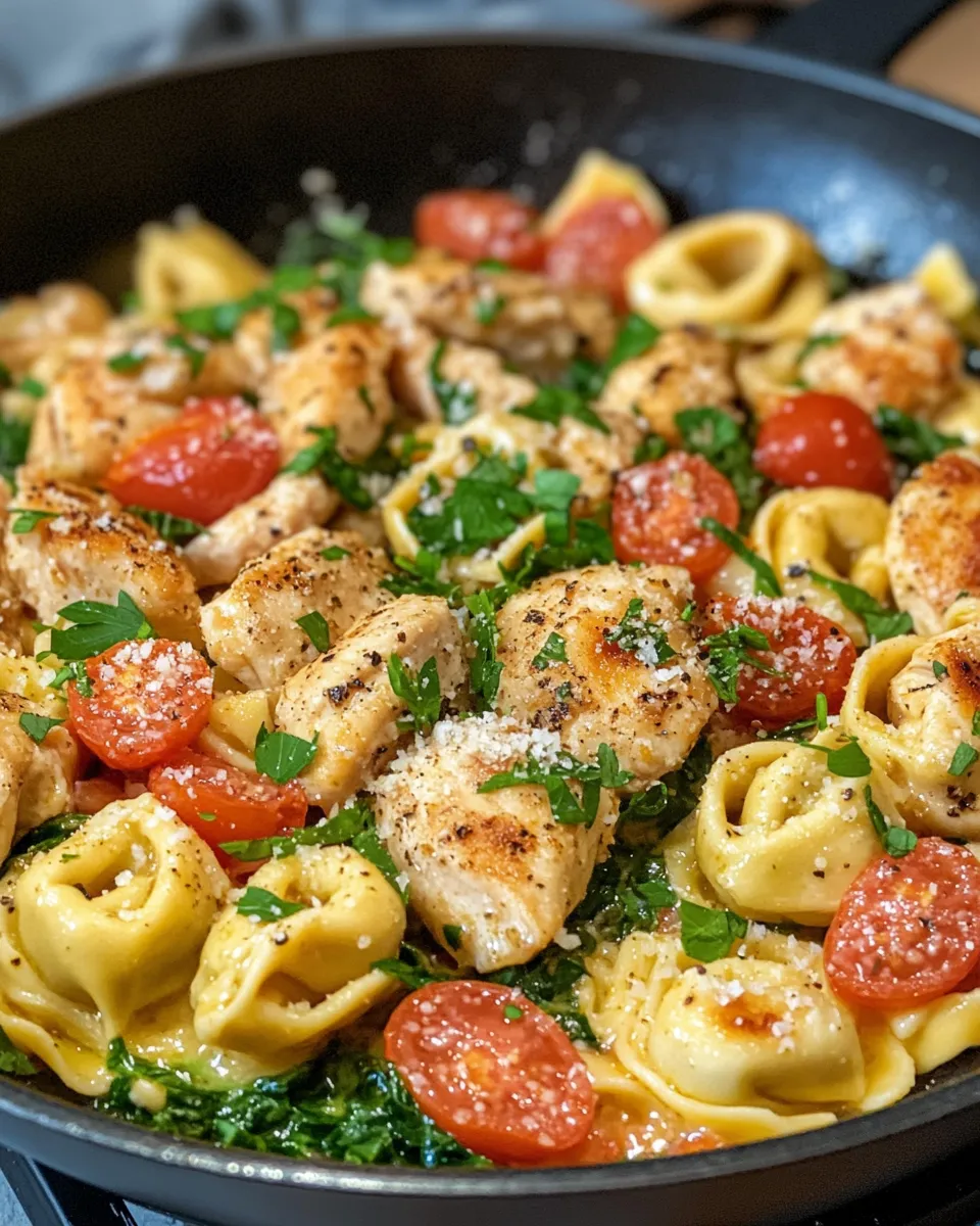 Classic Garlic Butter Chicken Tortellini Skillet image