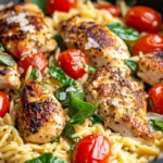 Homemade Garlic Herb Chicken Orzo One-Pan recipe photo