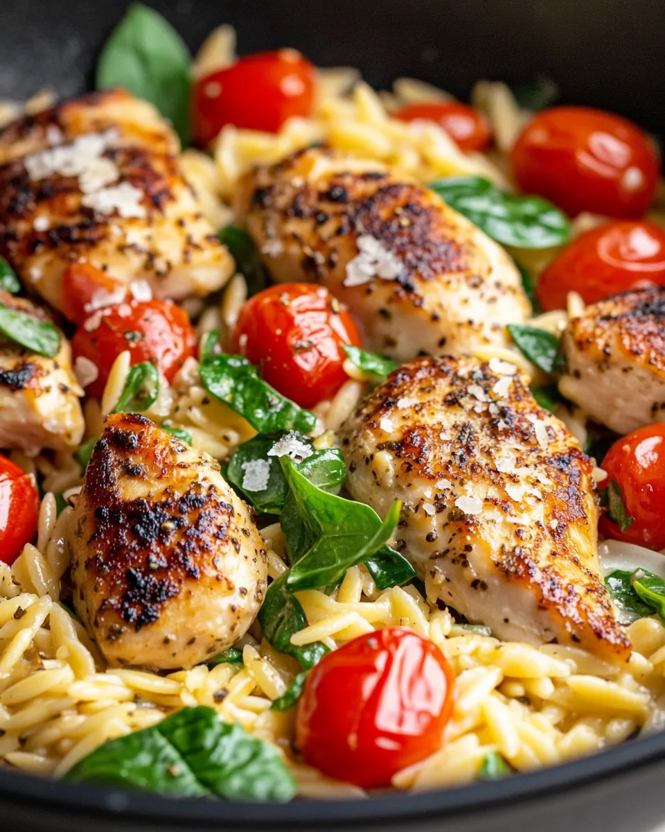 Homemade Garlic Herb Chicken Orzo One-Pan recipe photo