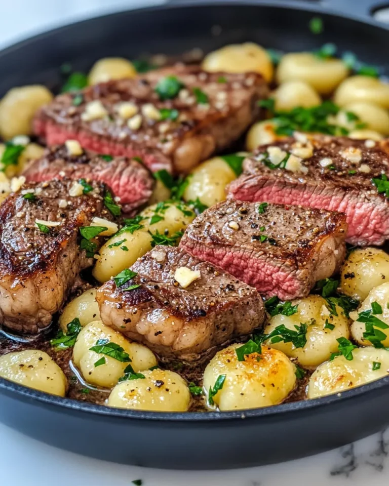 Homemade Garlic Parmesan Steak with Pillowy Gnocchi photo