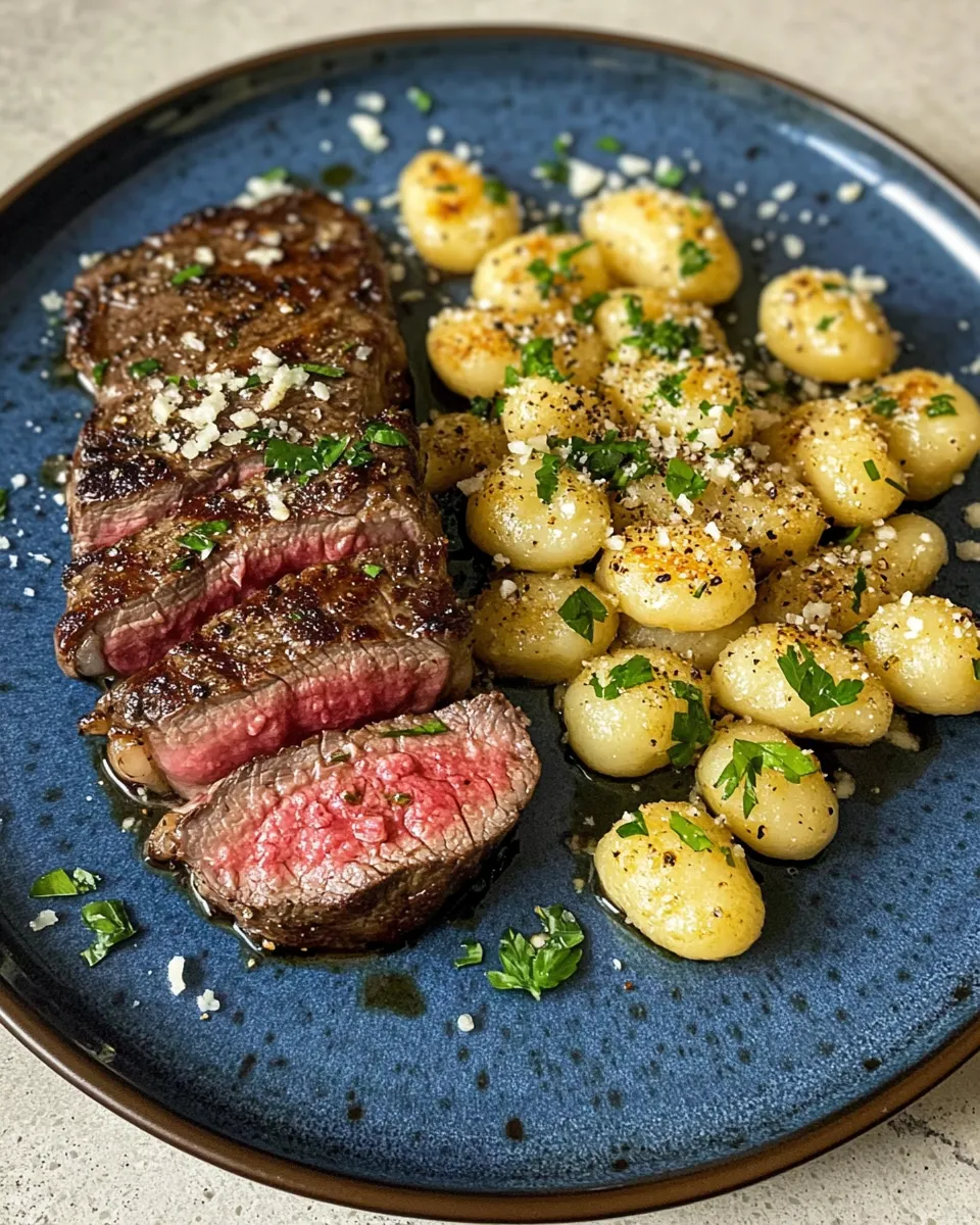Easy Garlic Parmesan Steak with Pillowy Gnocchi recipe photo