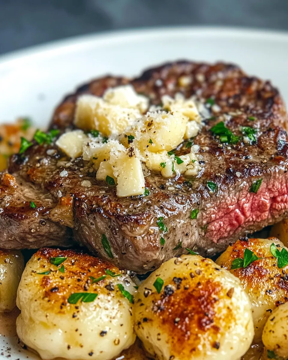Delicious Garlic Parmesan Steak with Pillowy Gnocchi dish photo