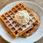 Homemade Gingerbread Waffles with Whipped Cream photo