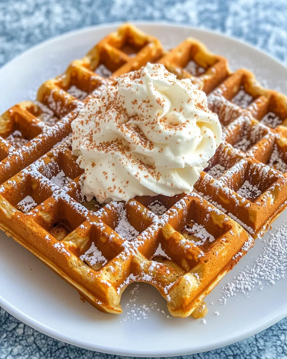 Easy Gingerbread Waffles with Whipped Cream recipe photo