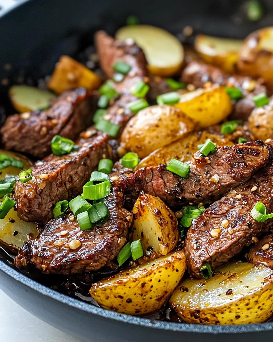 Homemade Honey Garlic Steak and Potato Skillet photo