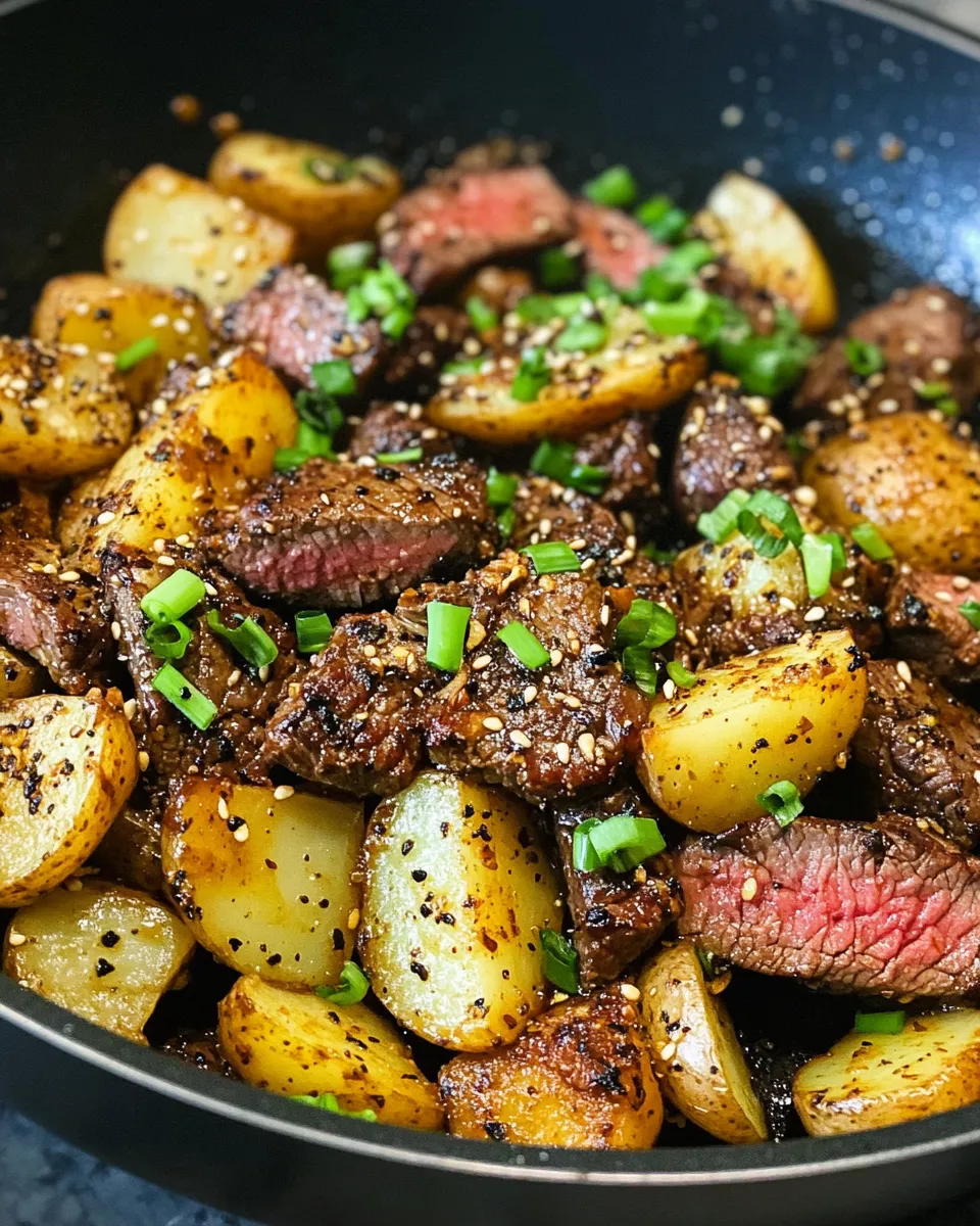 Classic Honey Garlic Steak and Potato Skillet image