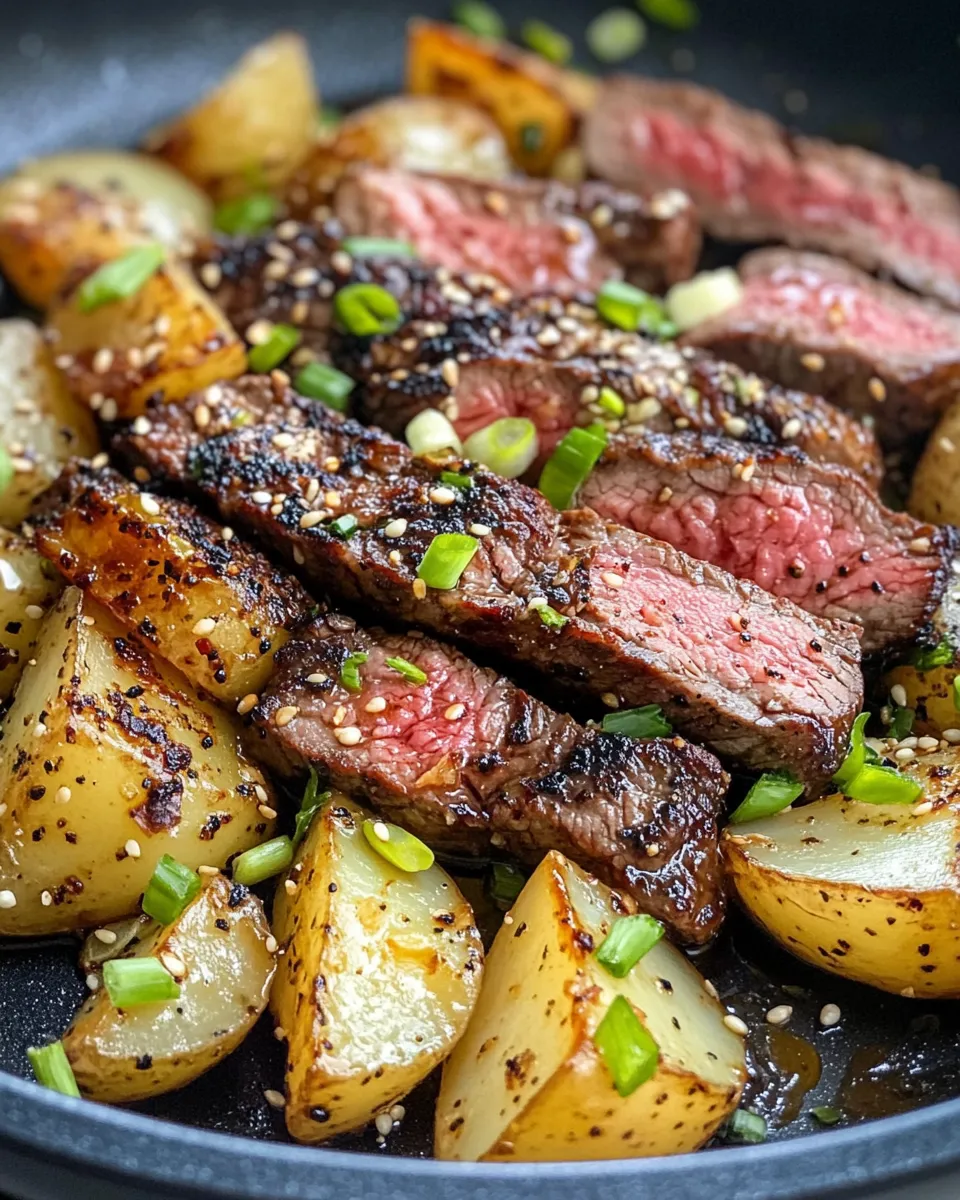 Easy Honey Garlic Steak and Potato Skillet recipe photo