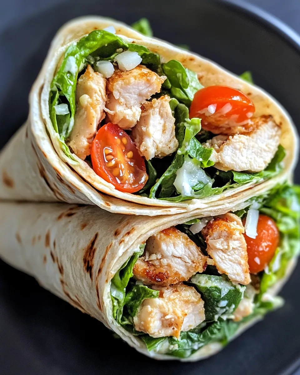 Classic Hot Honey Chicken Caesar Wraps dish photo