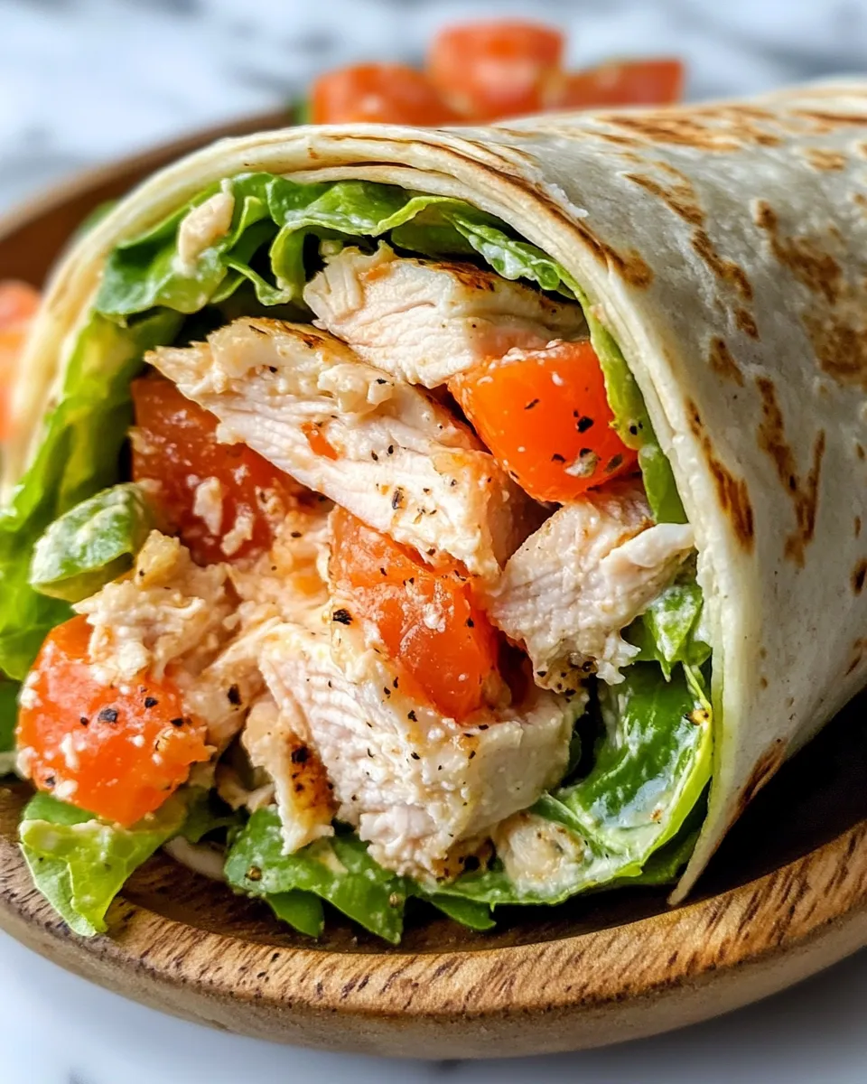 Delicious Hot Honey Chicken Caesar Wraps image
