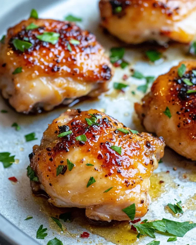 Homemade Hot Honey Garlic Chicken Thighs (30 Minutes) dish photo