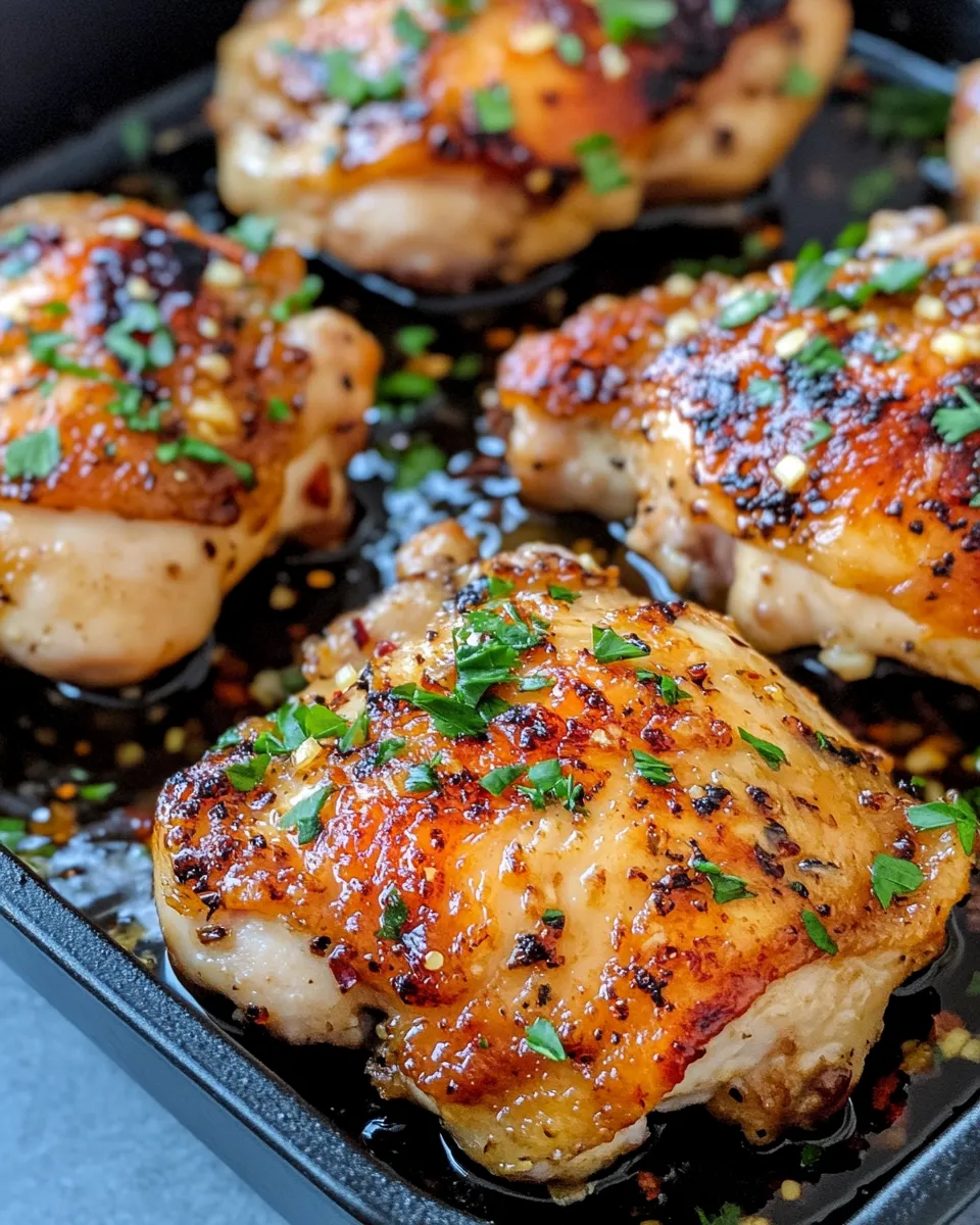 Easy Hot Honey Garlic Chicken Thighs (30 Minutes) food shot
