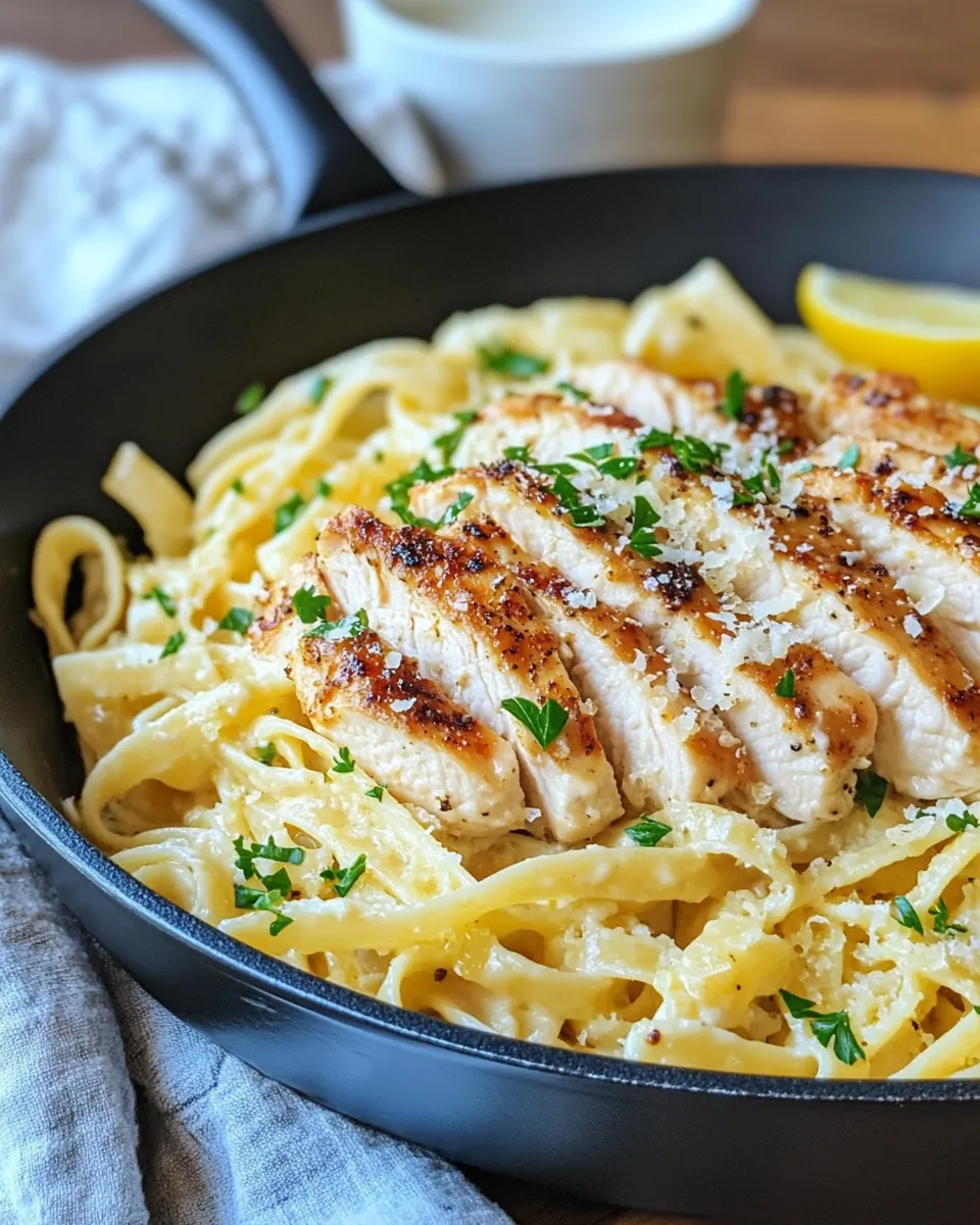 Classic Lemon Pepper Chicken Alfredo Skillet dish photo