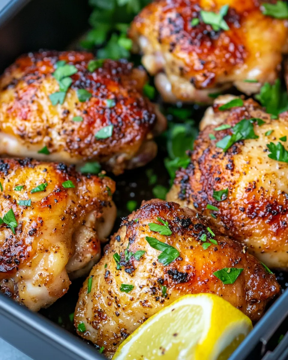 Easy Lemon Pepper Chicken Thighs (Air Fryer) recipe image