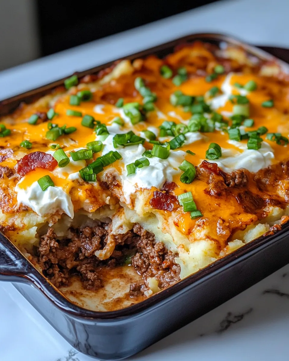 Easy Loaded Steakhouse Mashed Potato Casserole dish photo