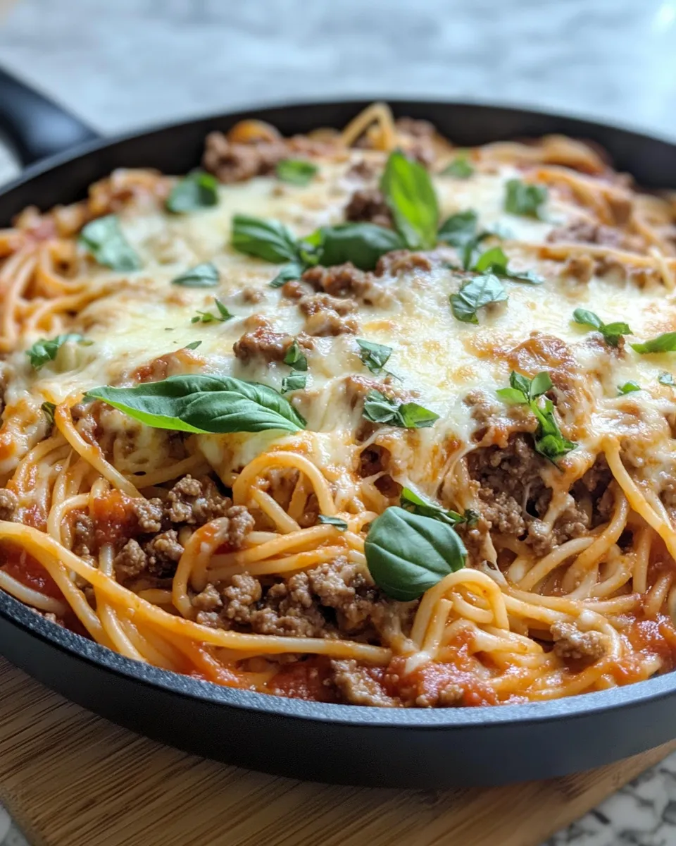 Homemade Million Dollar Spaghetti Skillet (No-Bake Hack) photo