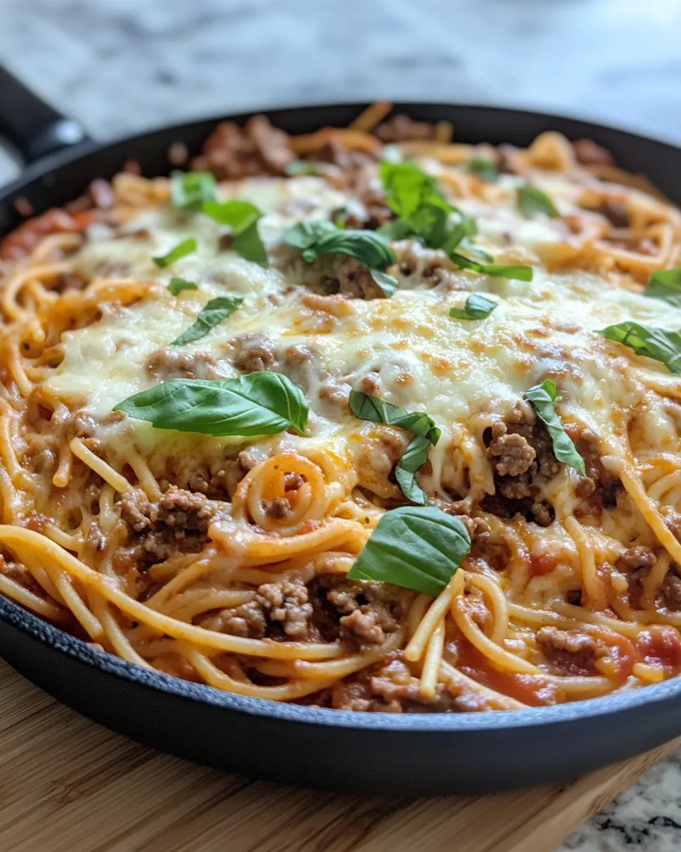 Easy Million Dollar Spaghetti Skillet (No-Bake Hack) recipe image