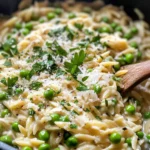 Homemade One-Pot Creamy Parmesan Orzo with Peas photo