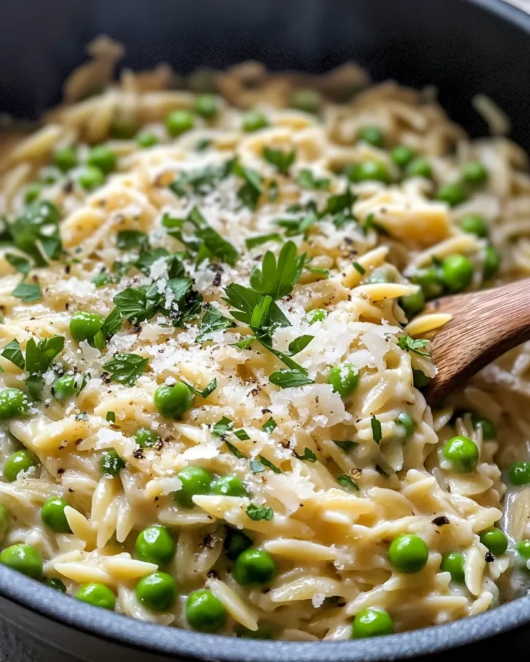 Homemade One-Pot Creamy Parmesan Orzo with Peas photo