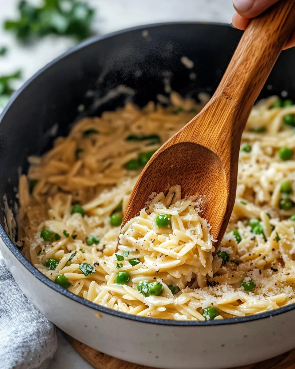Classic One-Pot Creamy Parmesan Orzo with Peas image