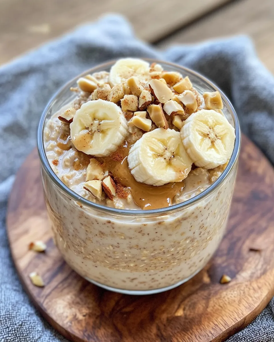 Easy Peanut Butter Banana Overnight Oats recipe photo