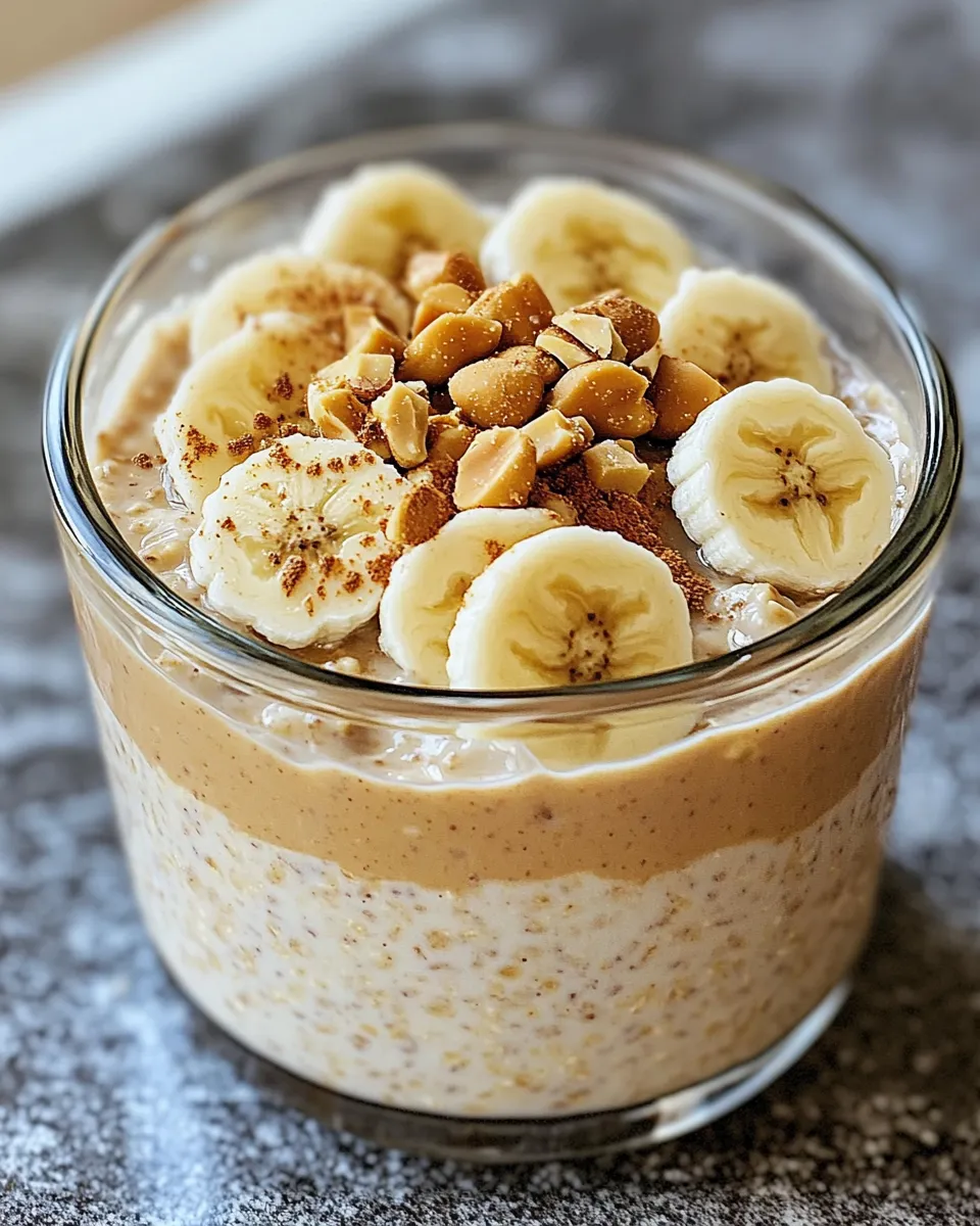 Delicious Peanut Butter Banana Overnight Oats dish photo