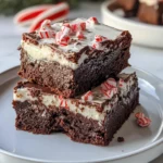 Homemade Peppermint Bark Brownie Bars (No Mixer) recipe photo