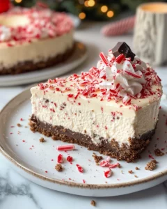 Homemade Peppermint Bark Cheesecake (No-Crack) recipe photo