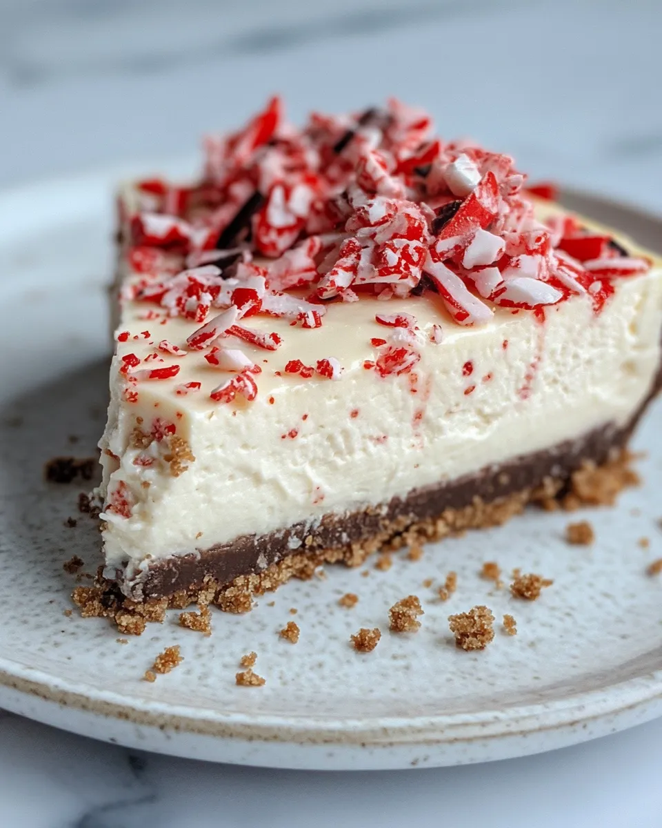 Classic Peppermint Bark Cheesecake (No-Crack) dish photo