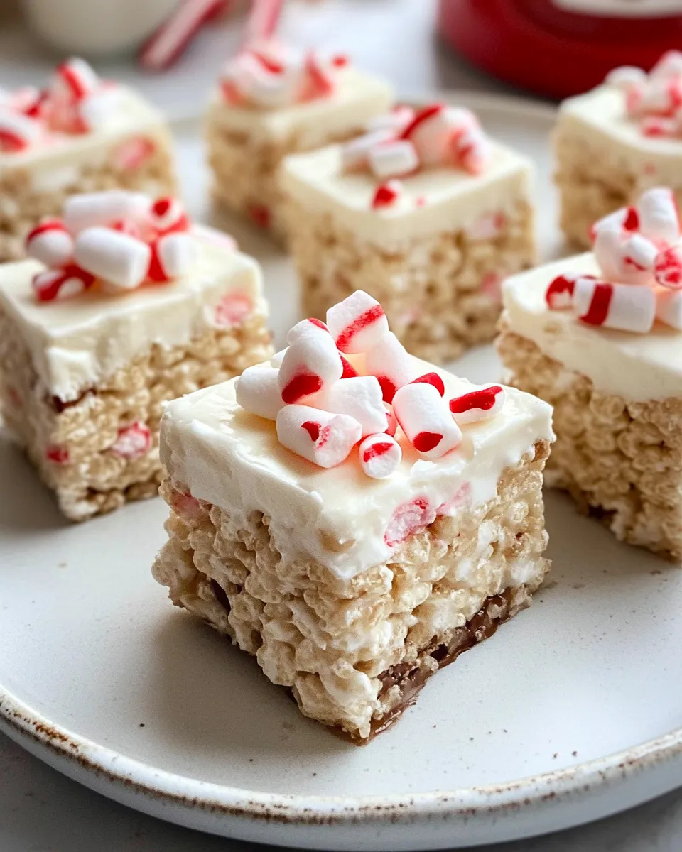 Homemade Peppermint Bark Rice Krispie Treats photo