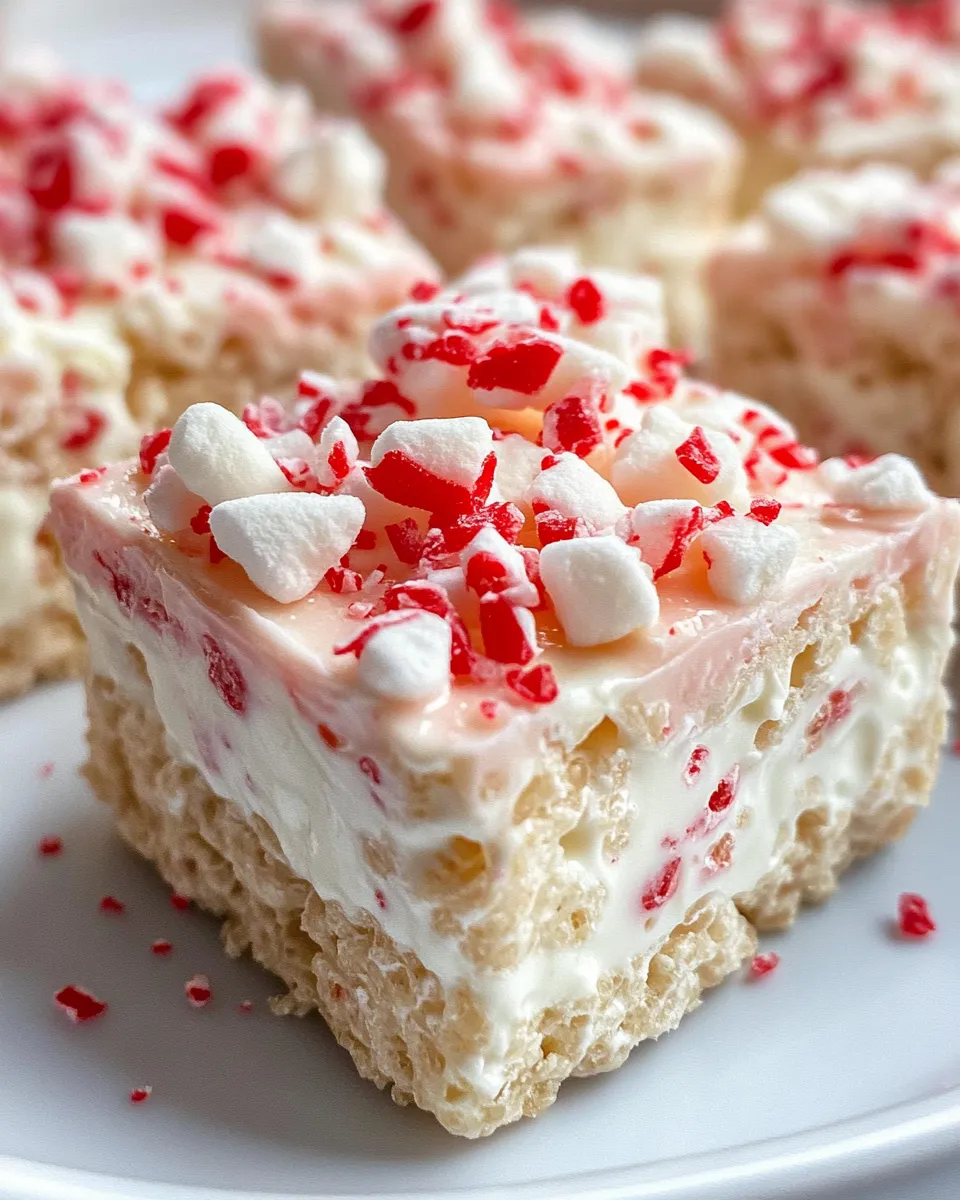Classic Peppermint Bark Rice Krispie Treats image
