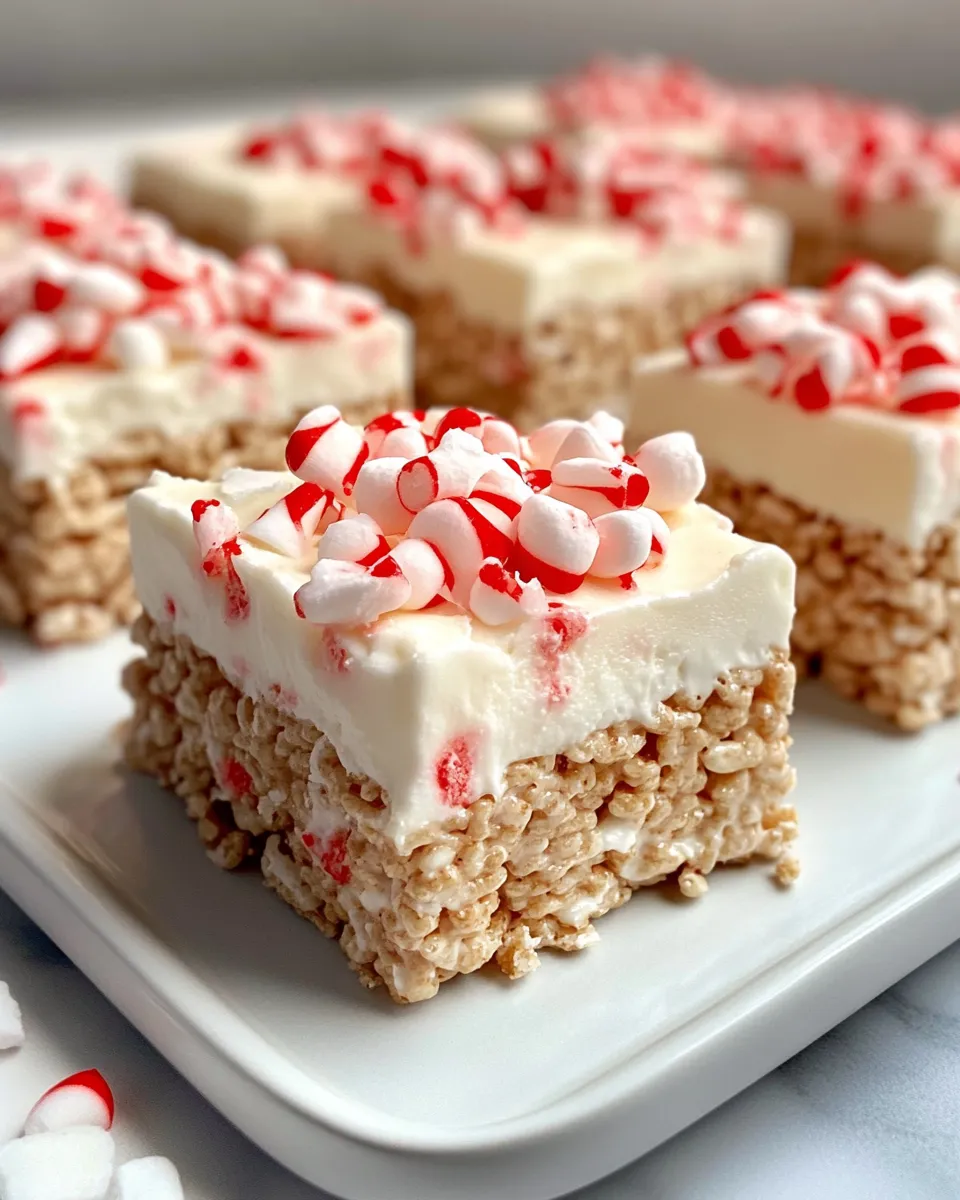 Easy Peppermint Bark Rice Krispie Treats recipe photo