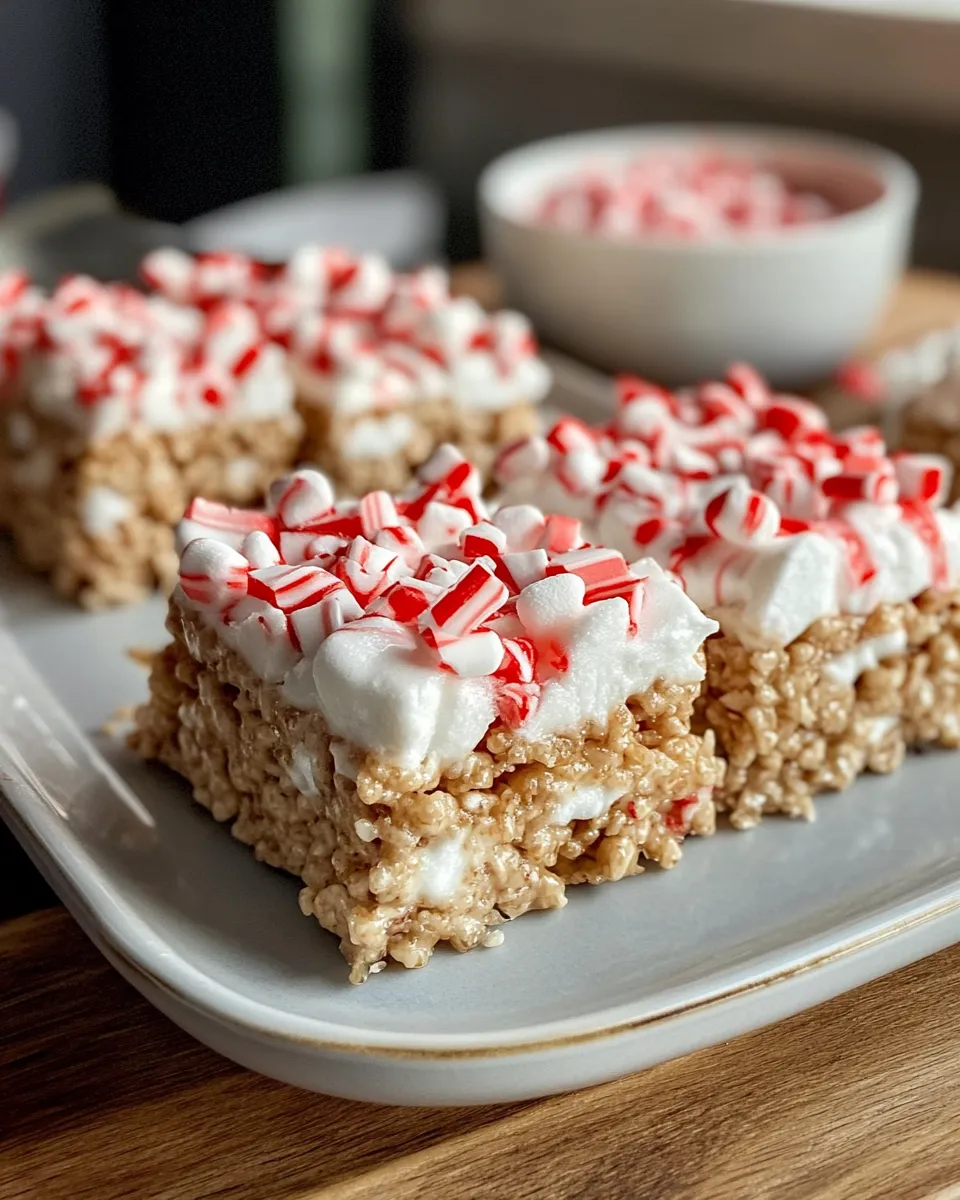 Delicious Peppermint Bark Rice Krispie Treats shot