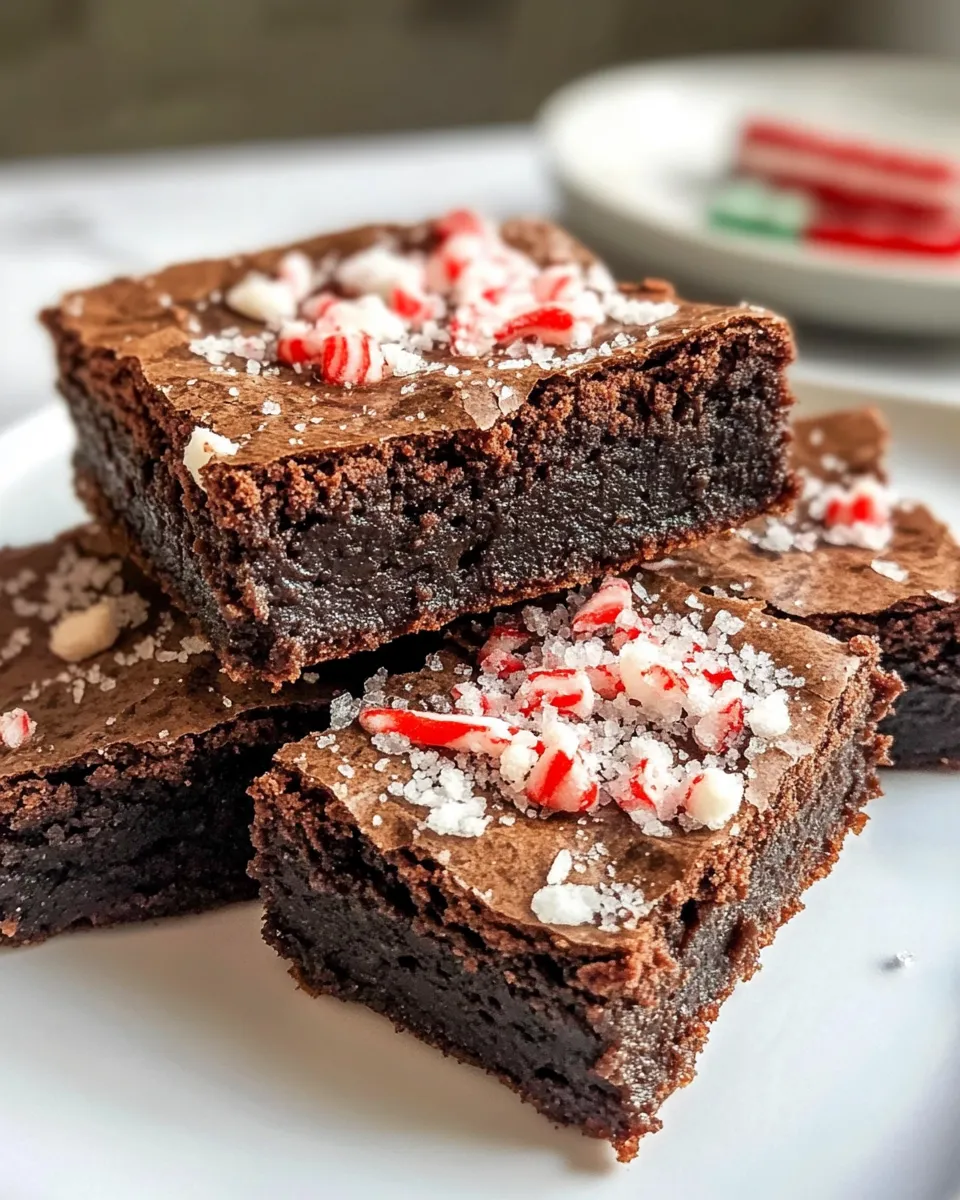 Classic Peppermint Hot Chocolate Brownies image
