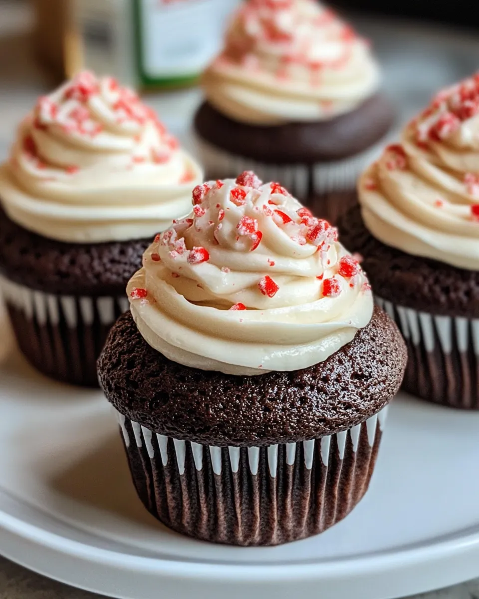 Easy Peppermint Mocha Cupcakes (Fluffy) food shot