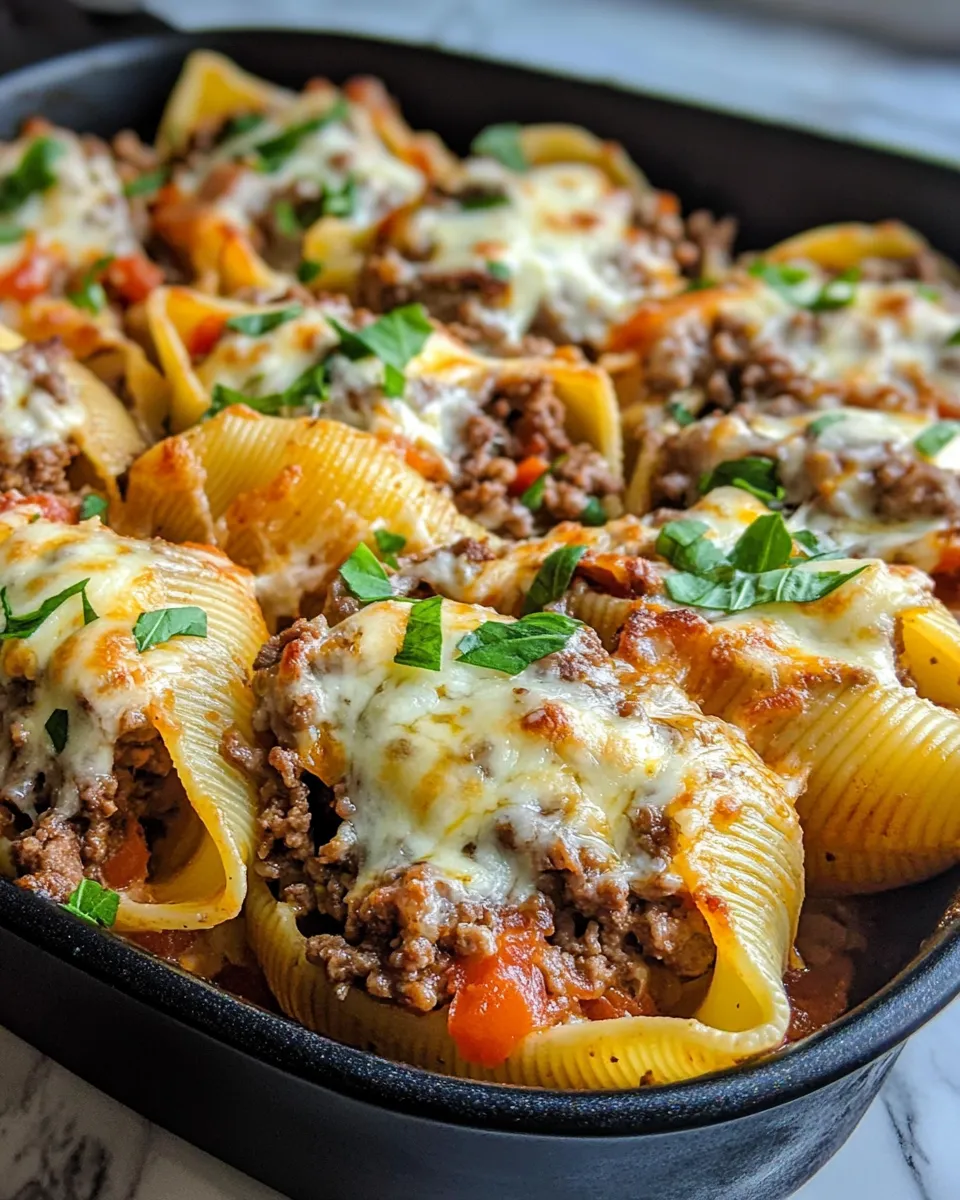 Classic Philly Cheesesteak Stuffed Shells food shot