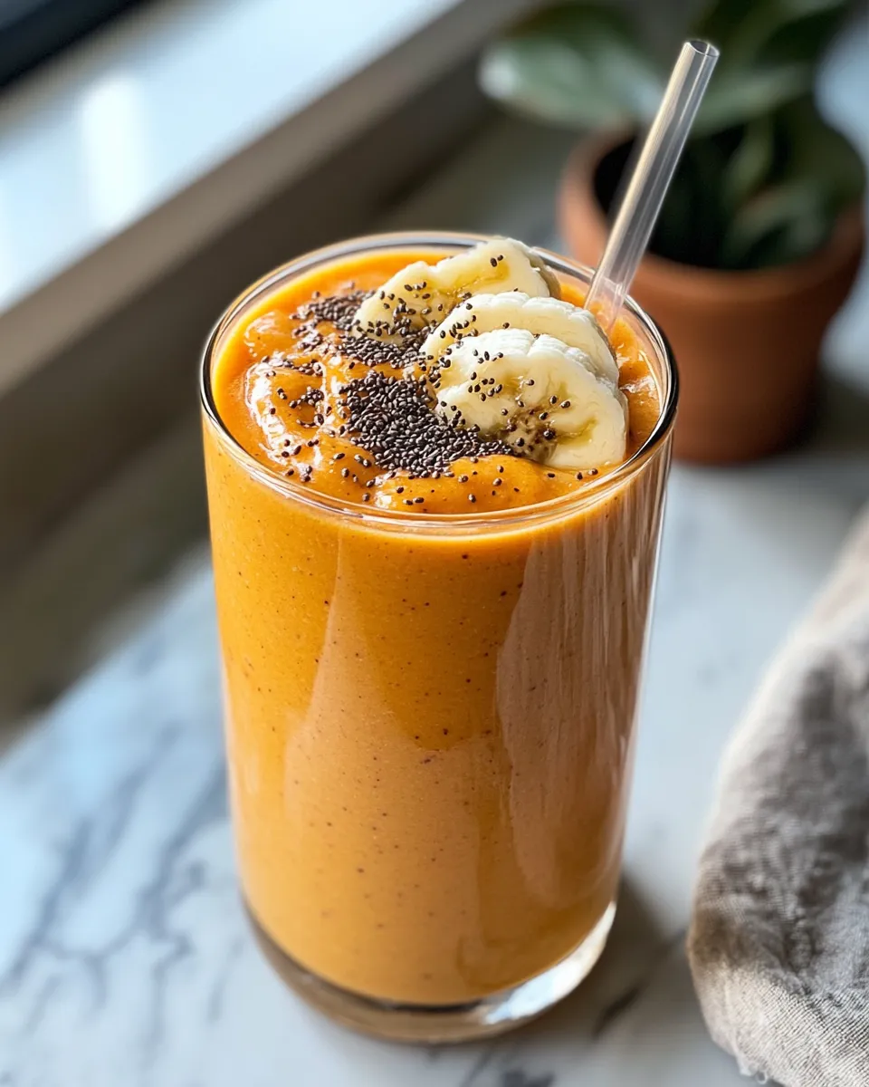 Delicious Pumpkin Spice Protein Smoothie (Breakfast) food shot