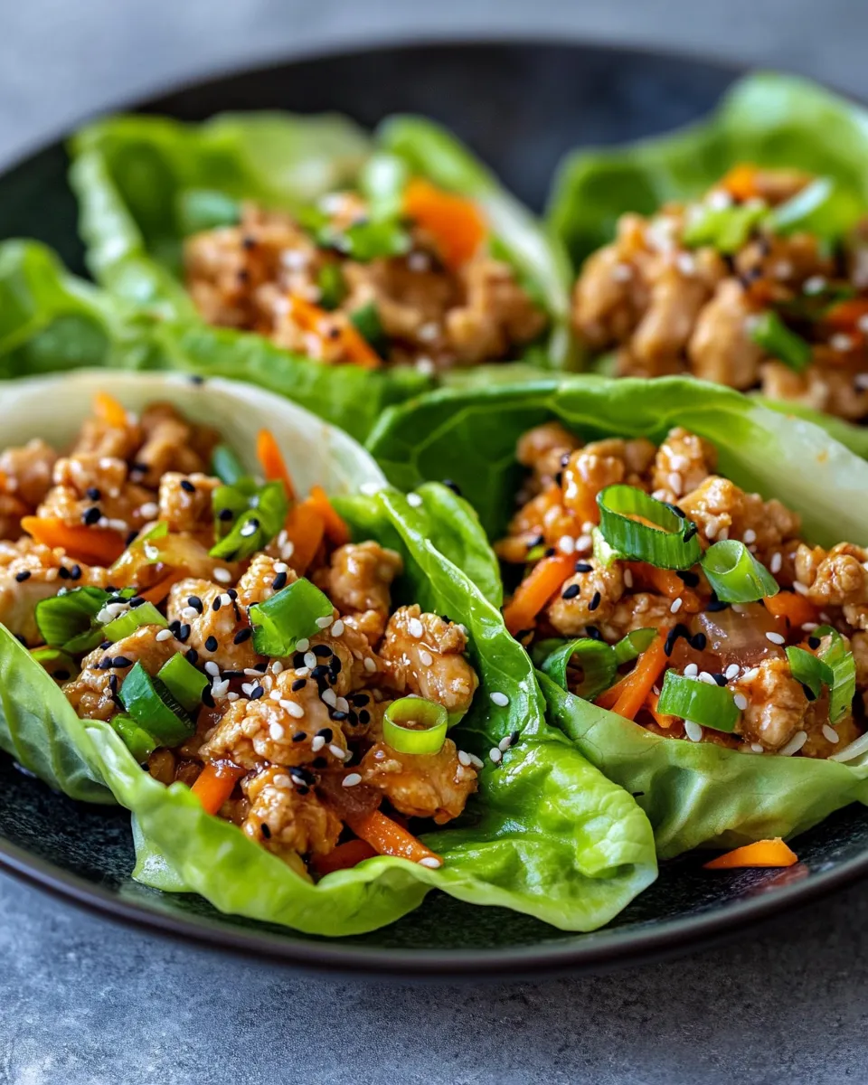 Simple Quick Sesame Ginger Chicken Lettuce Wraps recipe photo