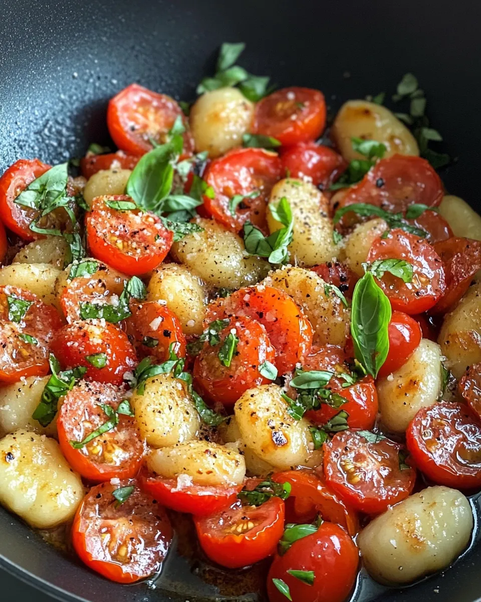 Easy Quick Tomato Basil Gnocchi (5 Ingredients) recipe photo