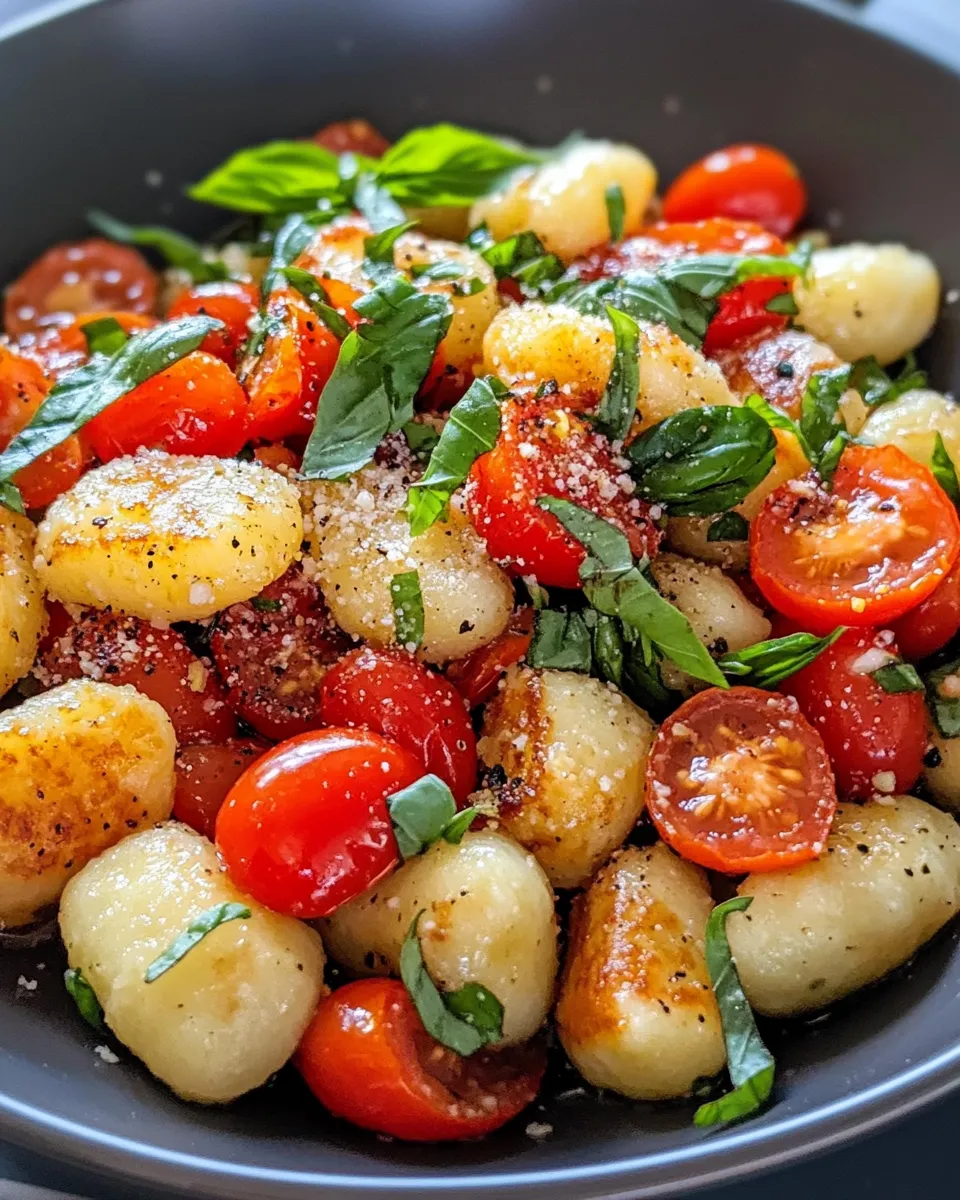 Delicious Quick Tomato Basil Gnocchi (5 Ingredients) dish photo