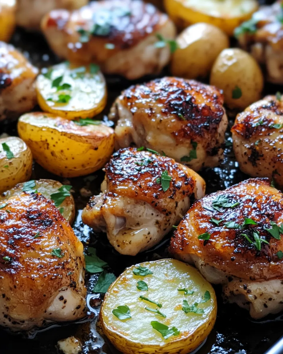 Classic Sheet-Pan Garlic Butter Chicken & Potatoes dish photo