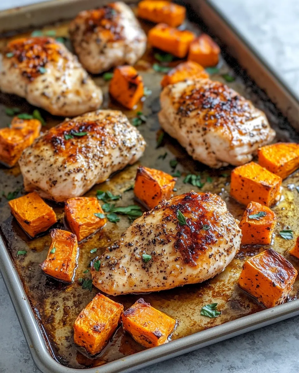 Classic Sheet-Pan Maple Dijon Chicken & Sweet Potatoes dish photo