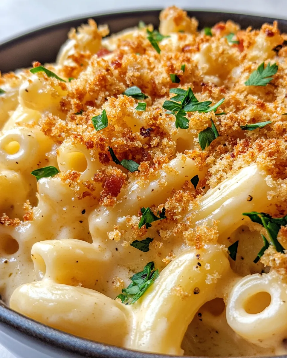 Delicious Skillet Baked Mac & Cheese (Extra Crispy Top) food shot